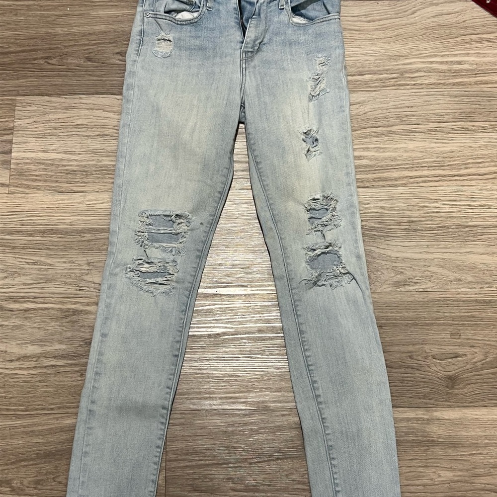 Levi's Light Blue Distressed Skinny Jeans